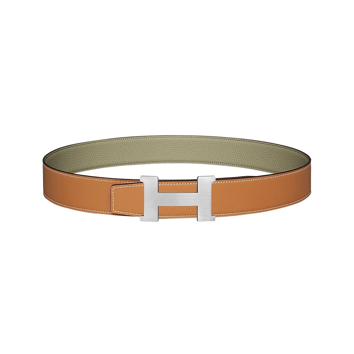 DÂY LƯNG HERMES H Togo leather hai mặt khóa bạc