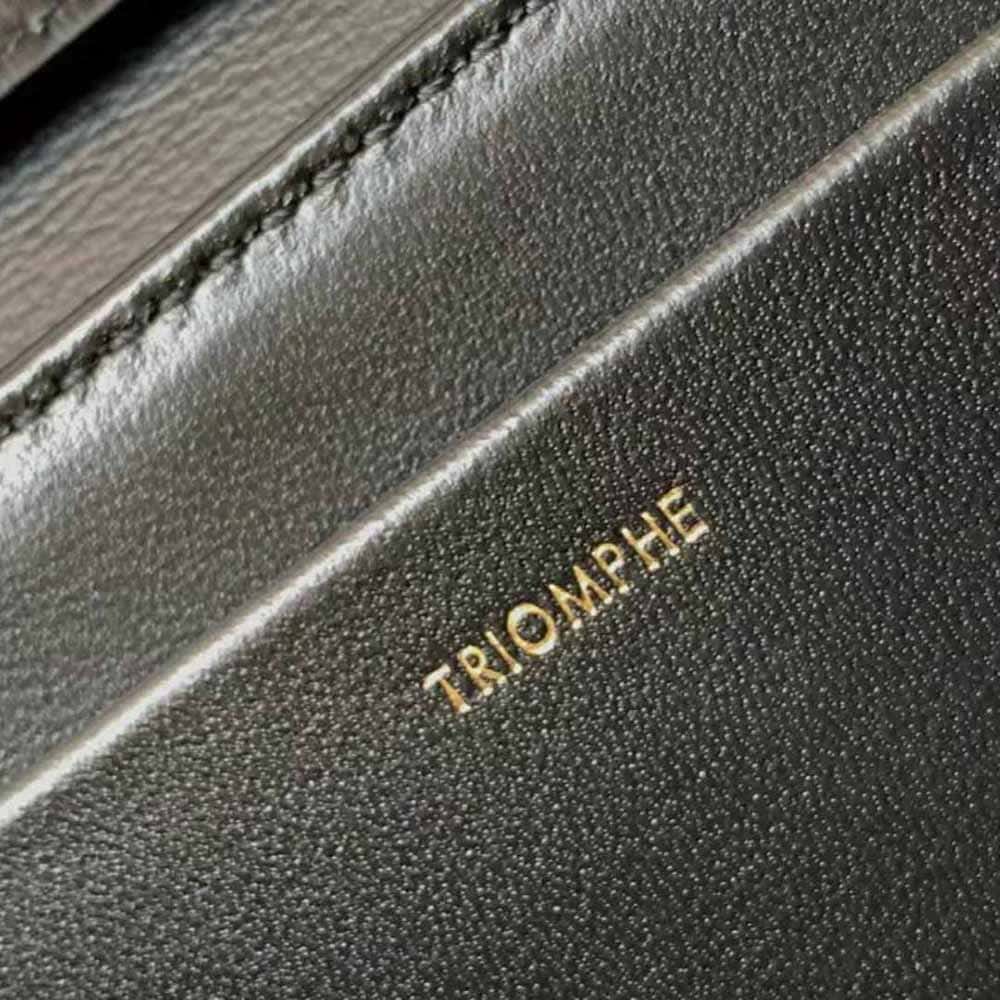 TÚI Celine Women Trapeze Triomphe Bag in Shiny Calfskin-Black