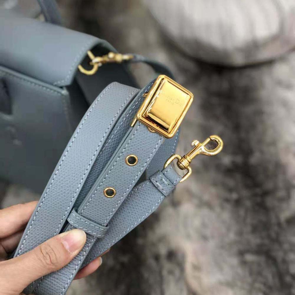 TÚI Dior Women Medium ST Honore Tote Latte Grained Calfskin-Blue