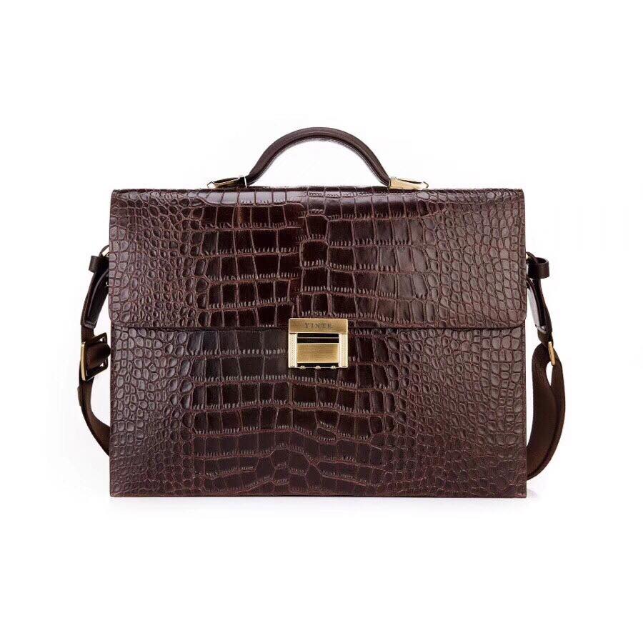 CẶP DA CÔNG SỞ DA CÁ SẤU YINTE BROWN