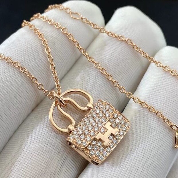 DÂY CHUYỀN HERMES PARIS CONSTANCE AMULETTE ROSE GOLD 18K