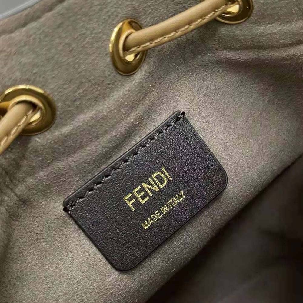 TÚI Fendi Women Mon Tresor Beige Leather Mini Bag