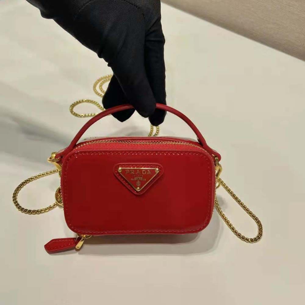 TÚI PRADA Patent Leather Mini-pouch-Red