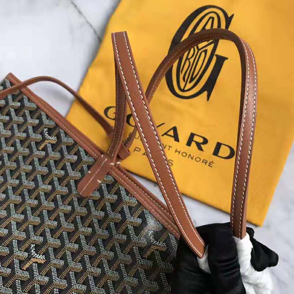 TÚI Goyard Women Sac Saint Louis GM in Goyardine Canvas & Chevroches Calfskin-Brown