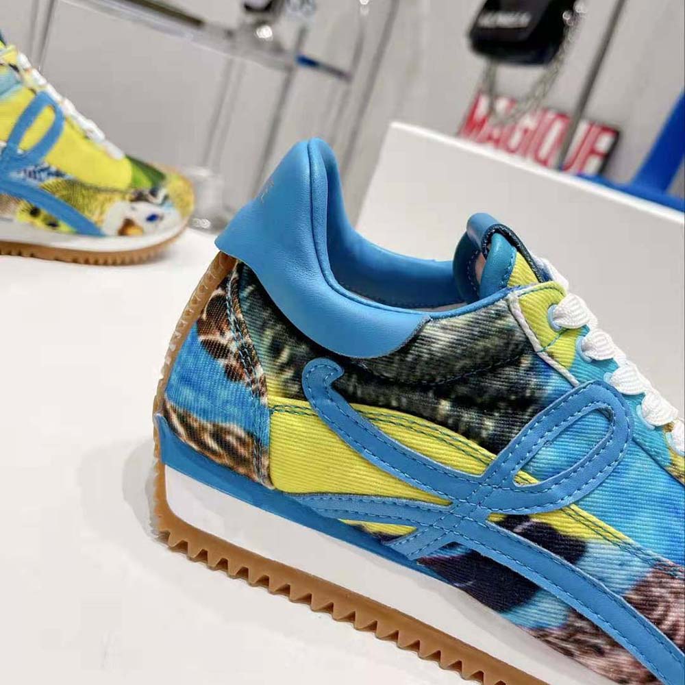 GIÀY LOEWE Men Flow Runner in Printed Canvas