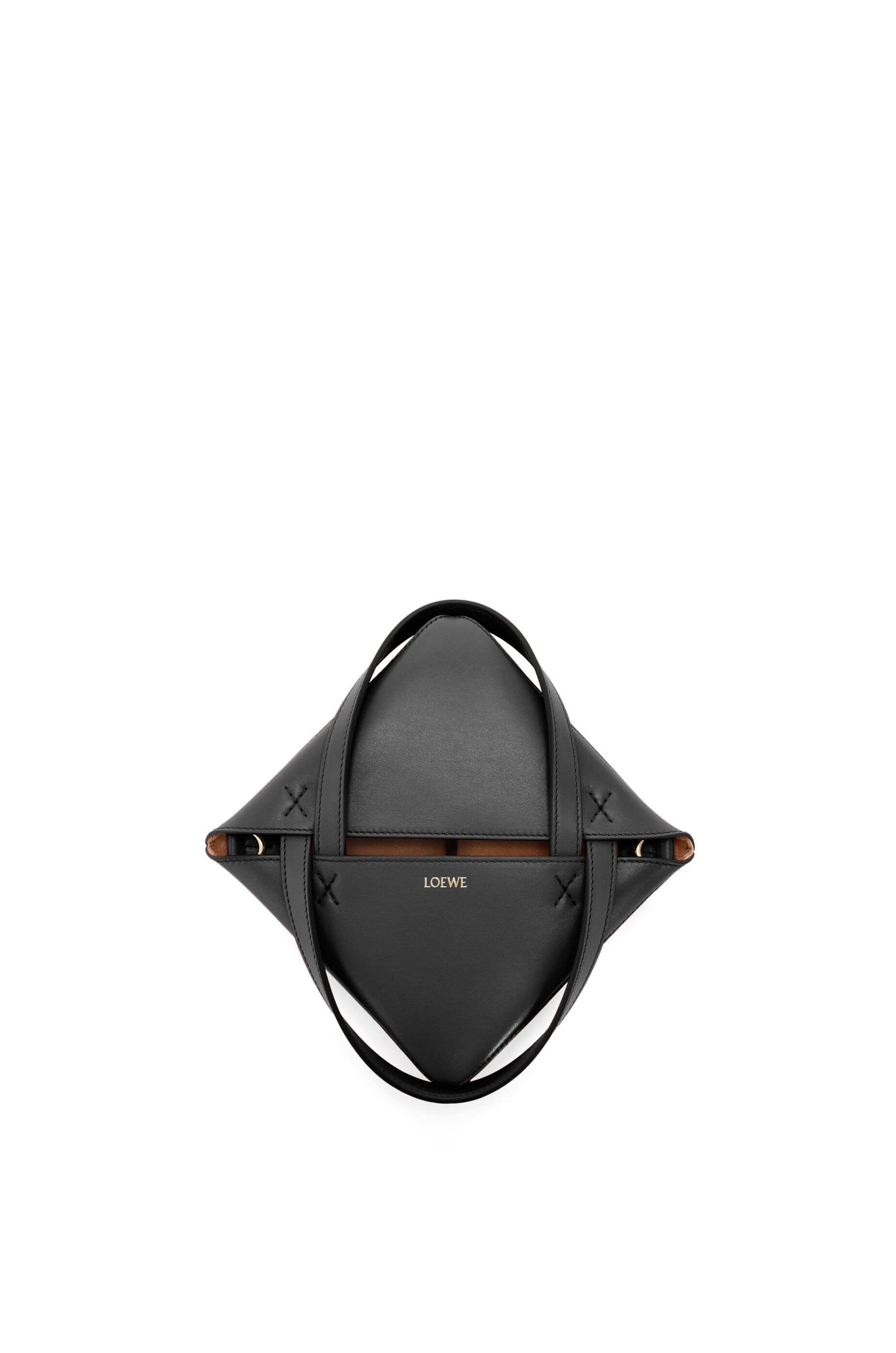 Túi LOEWE Mini Puzzle Fold Tote in shiny calfskin black