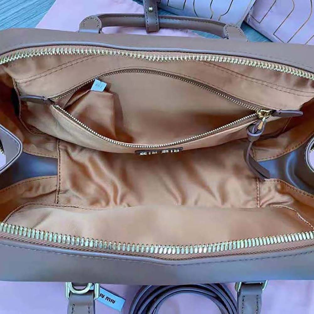 TÚI Miu Miu Women Arcadie Leather Bag-Brown