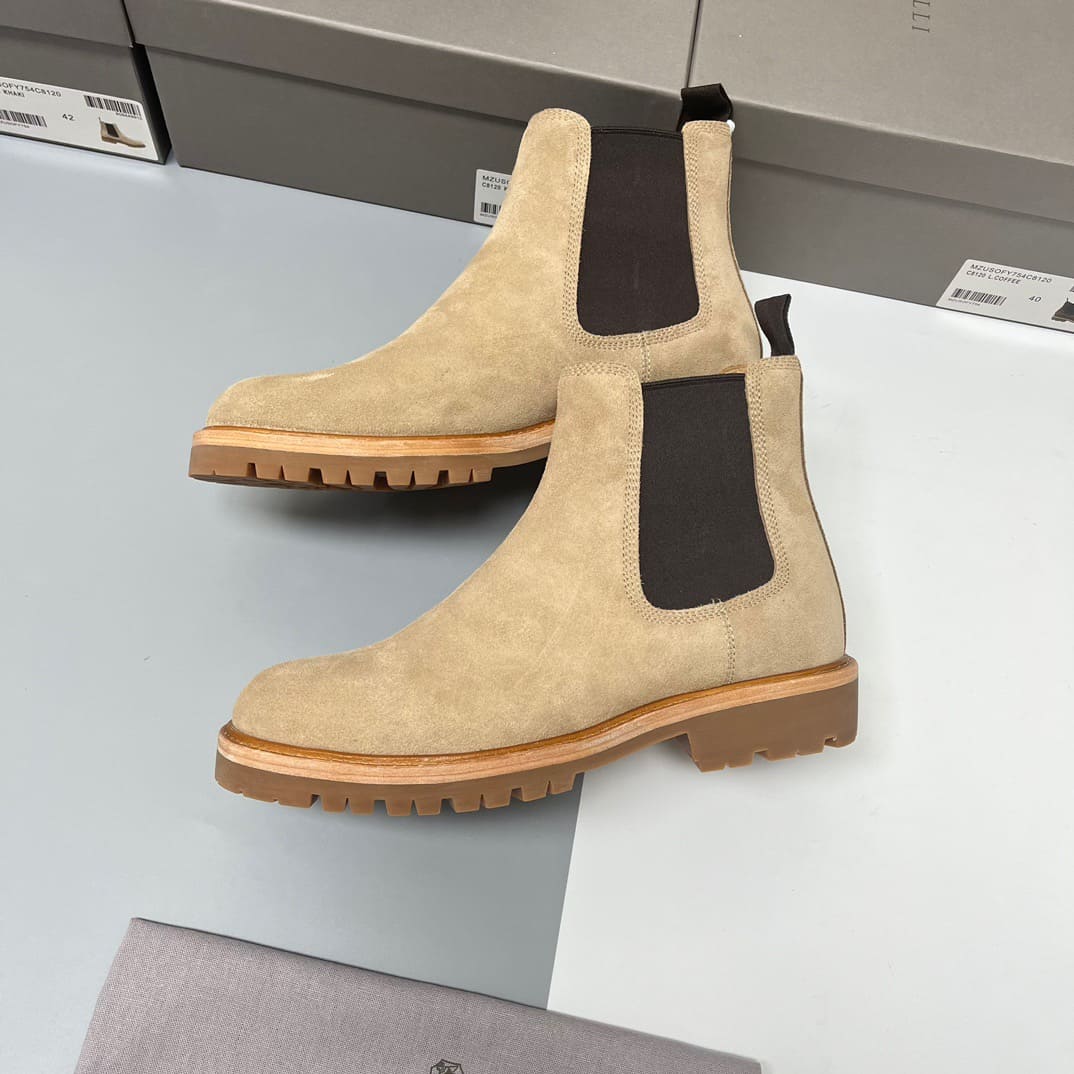 GIÀY BRUNELLO CUCINELLI CHELSEA BOOTS SHOES AAA DA LỘN