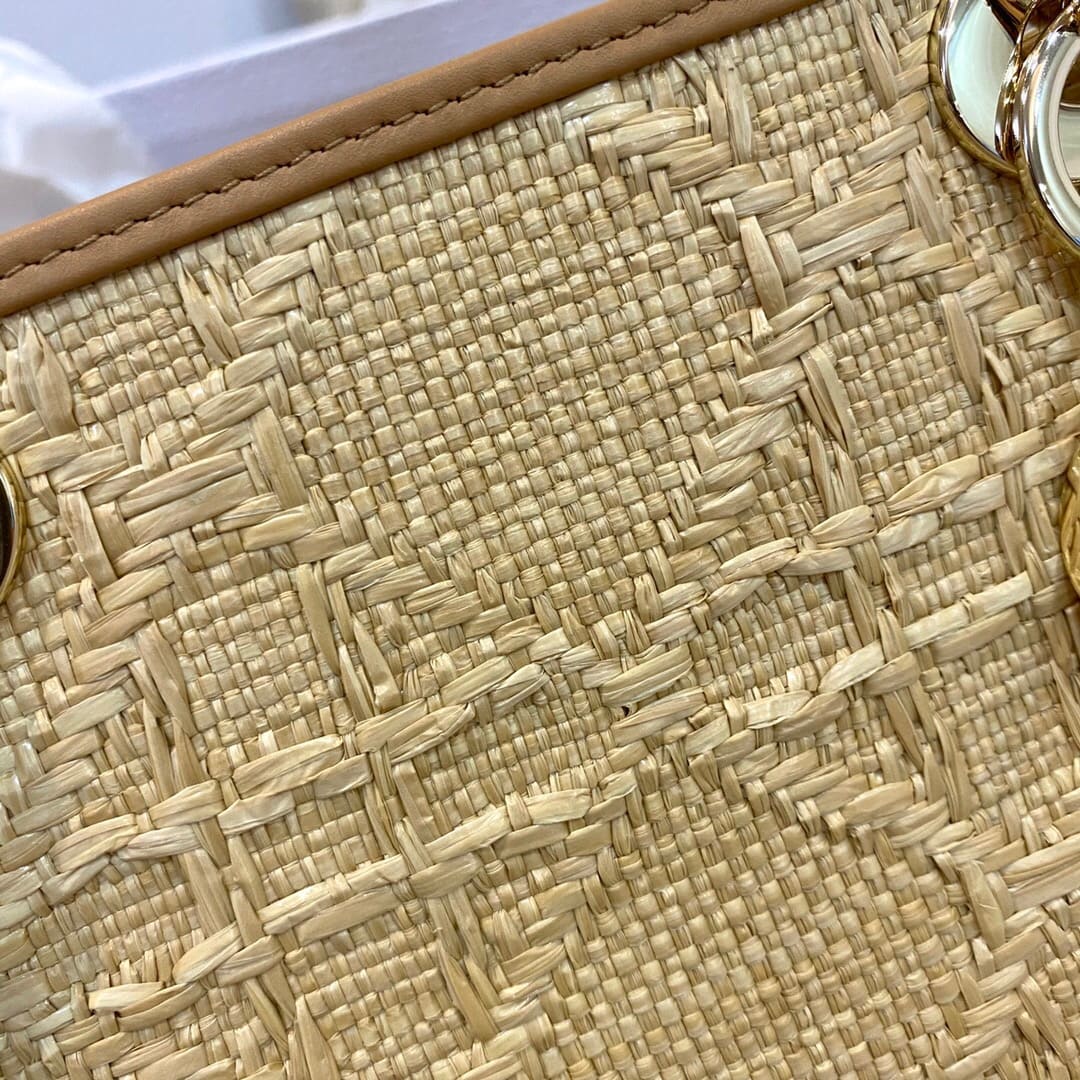 TÚI Dior Women Medium Lady D-Lite Bag Yellow Cannage Embroidery Top Quality