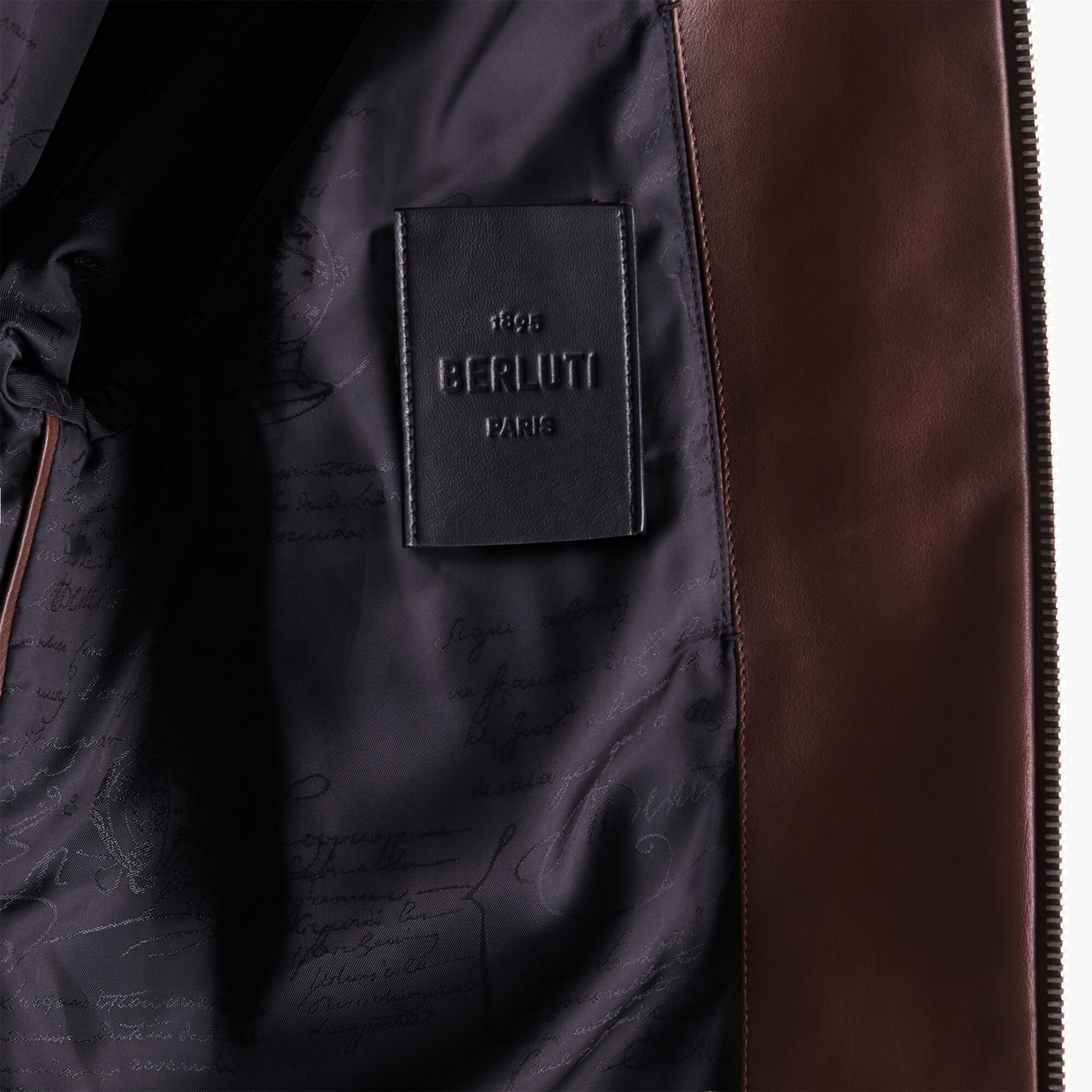 ÁO BERLUTI Patina EBANO leather jacket SS2021
