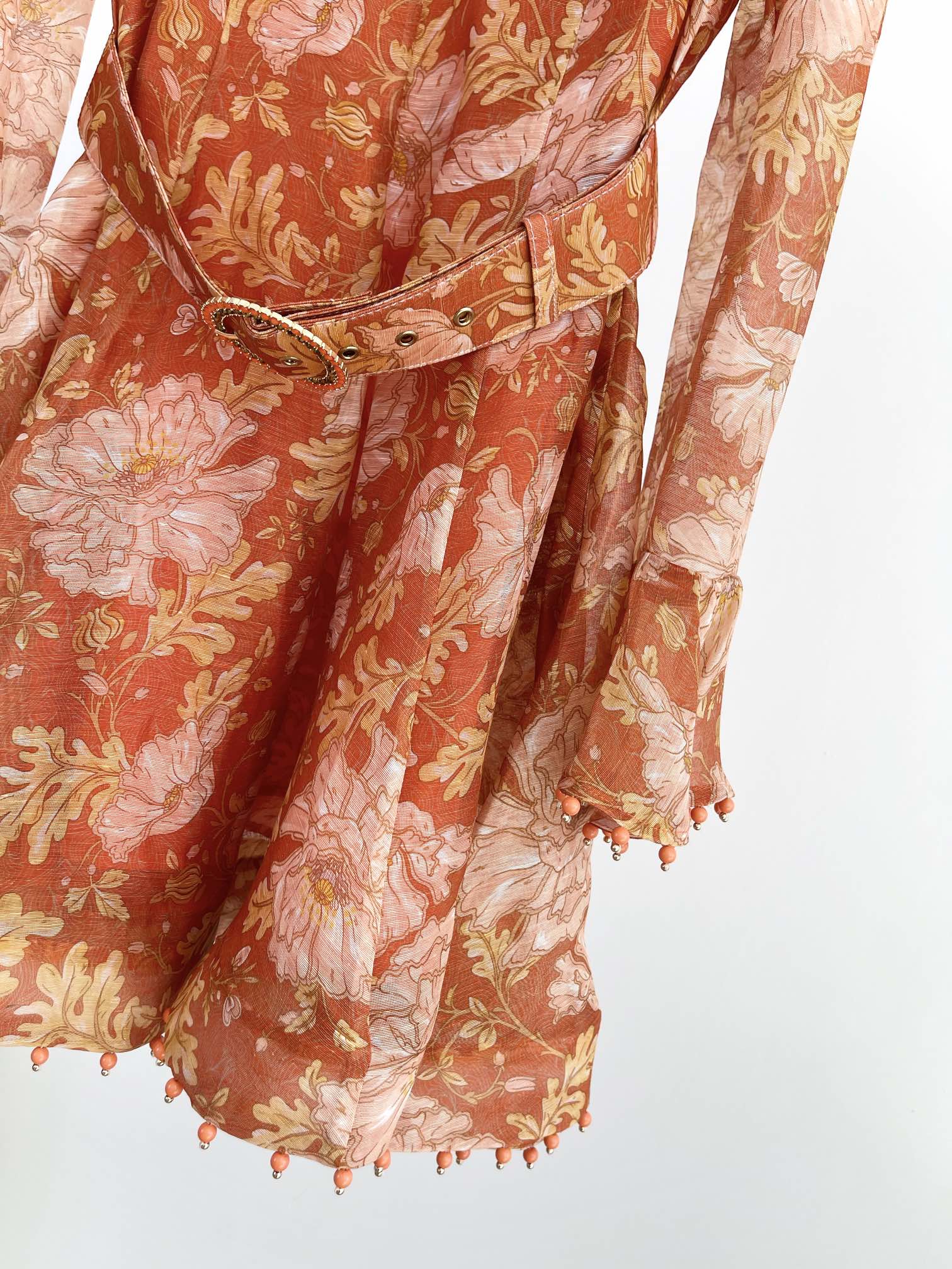 VÁY ZIMMERMANN Vintage Flower Long Sleeve Midi Dress High Classy