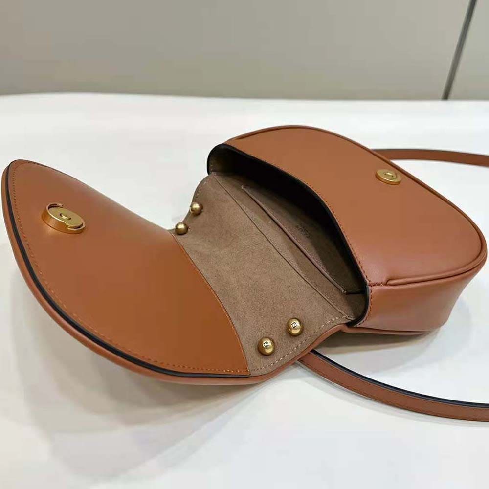 TÚI FENDI Women C’mon Mini Brown Leather Bag