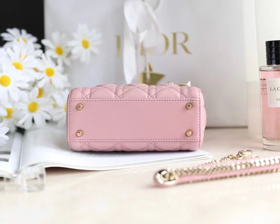 TÚI CHRISTIAN DIOR Women Micro Lady Dior Bag Pink Cannage Lambskin