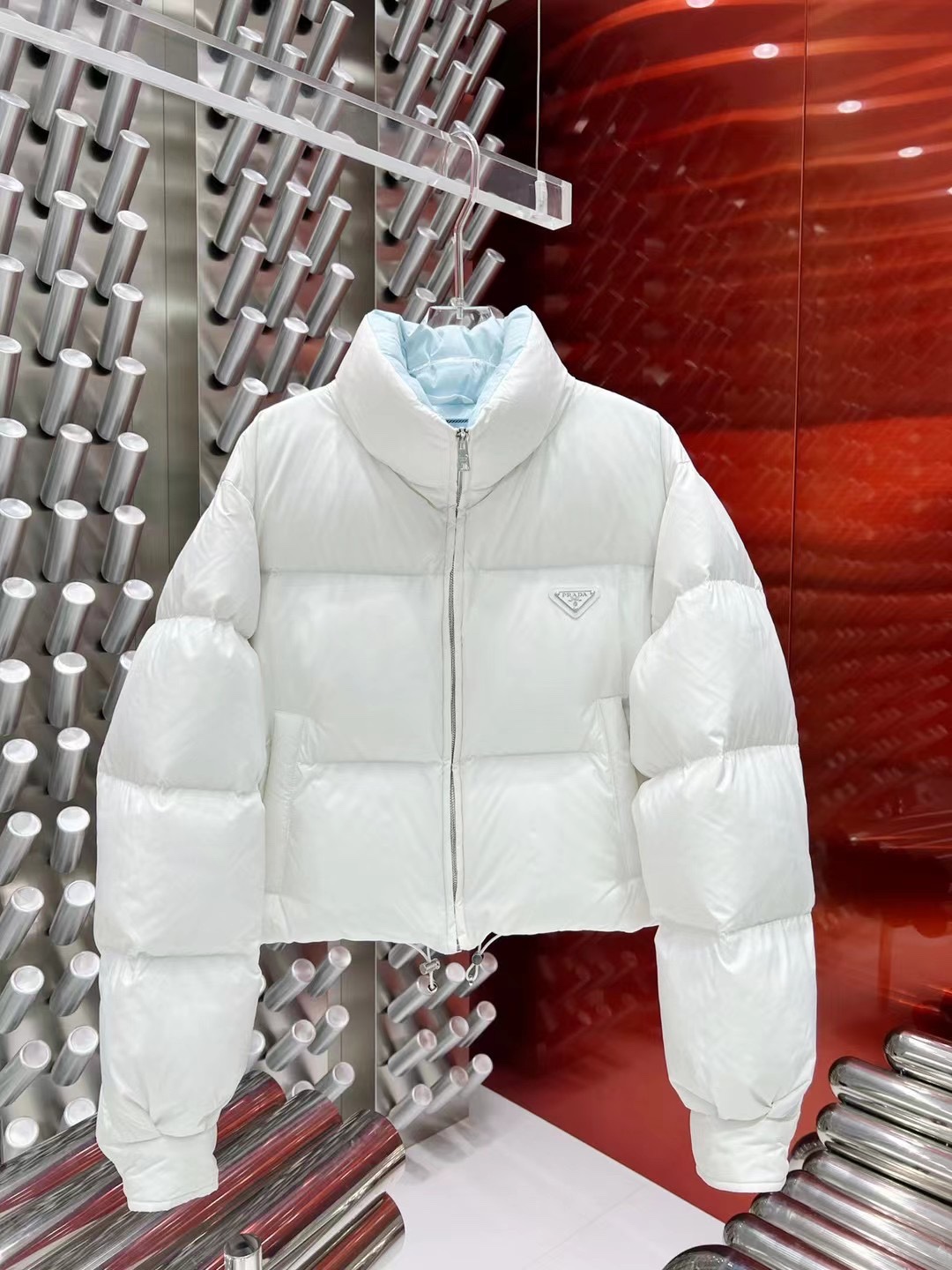 ÁO PRADA Triangle Down Jacket Coat