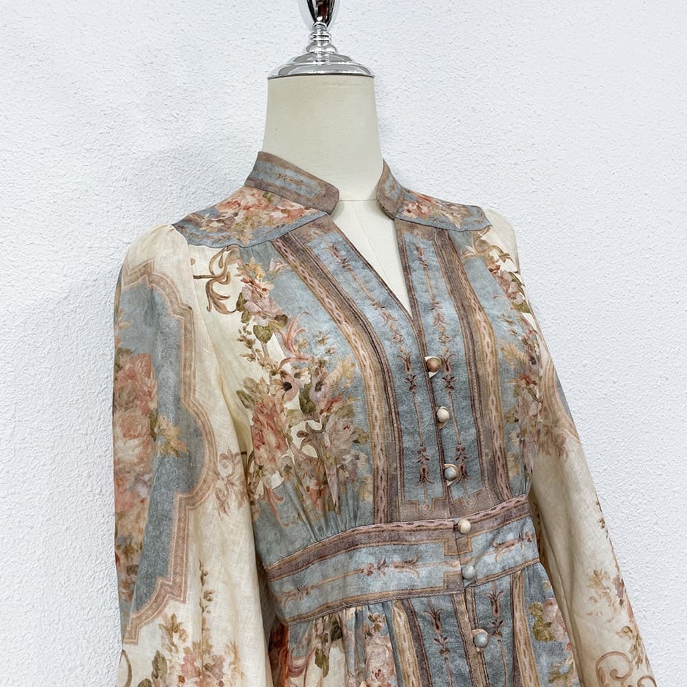 VÁY ZIMMERMANN Vintage Flower Long Sleeve Long Dress High Classy