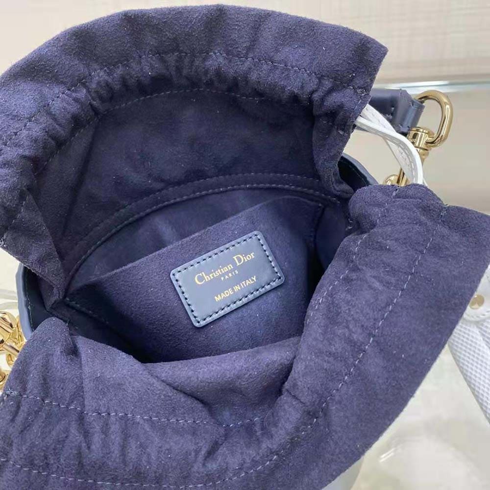 TÚI Dior Women Small Dior Vibe Bucket Bag Blue Smooth Calfskin