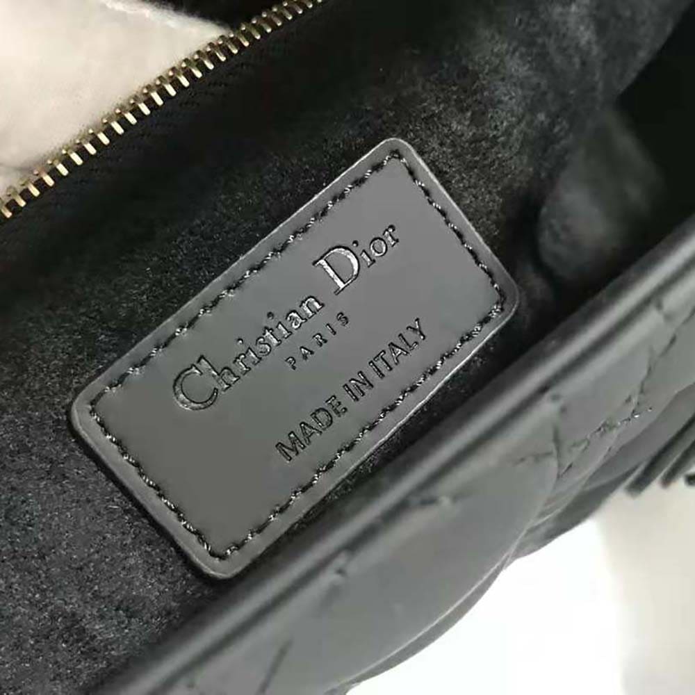 TÚI Dior Women Large Lady Dior Bag Black Ultramatte Cannage Calfskin