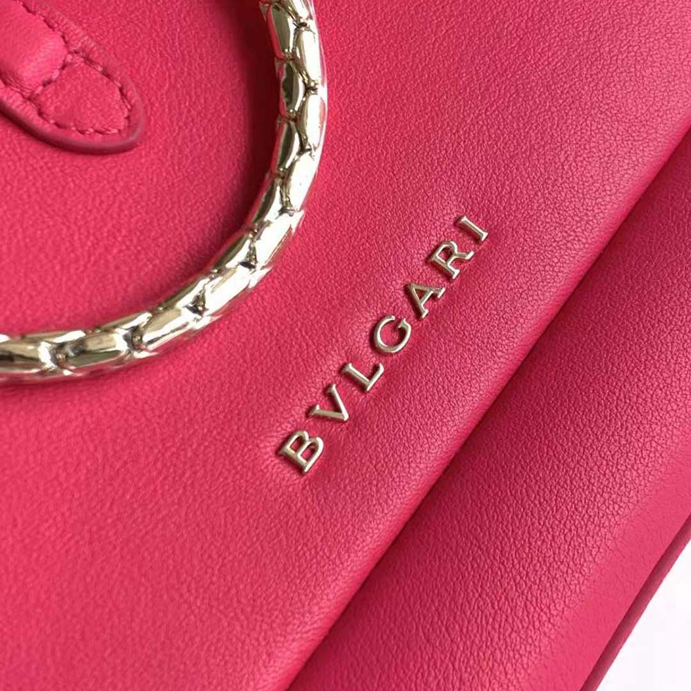 TÚI BVLGARI Women Serpenti Baia Small Shoulder Bag in Calf Leather-Pink