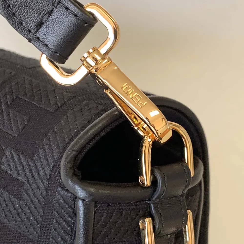 TÚI Fendi Women Baguette Black Denim thêu họa tiết FF