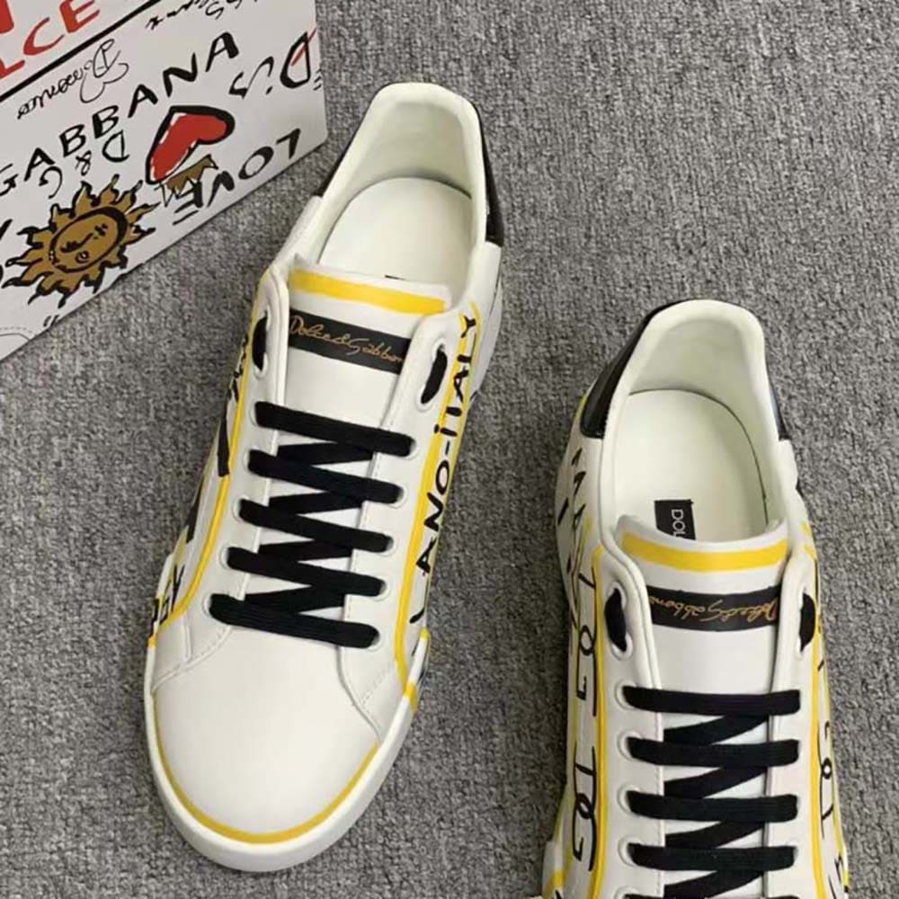 GIÀY DOLCE & GABBANA Unisex Limited Edition Portofino Sneakers-Yellow TOP QUALITY SHOES AAA