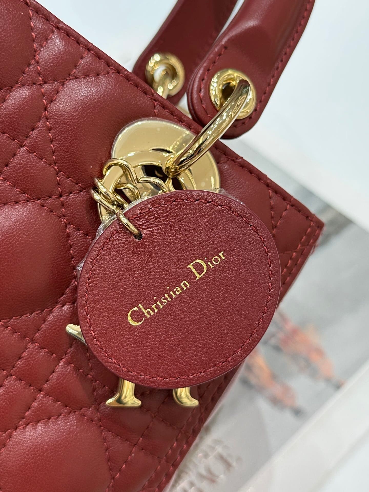 TÚI CHRISTIAN DIOR Lady Dior Bag Red Ferrari Cannage Lambskin Top Quality