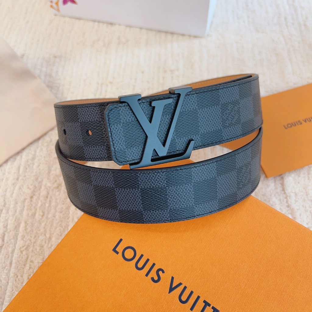 DÂY LƯNG LOUIS VUITTON SQUARE BLACK MONOGRAM Khóa đen