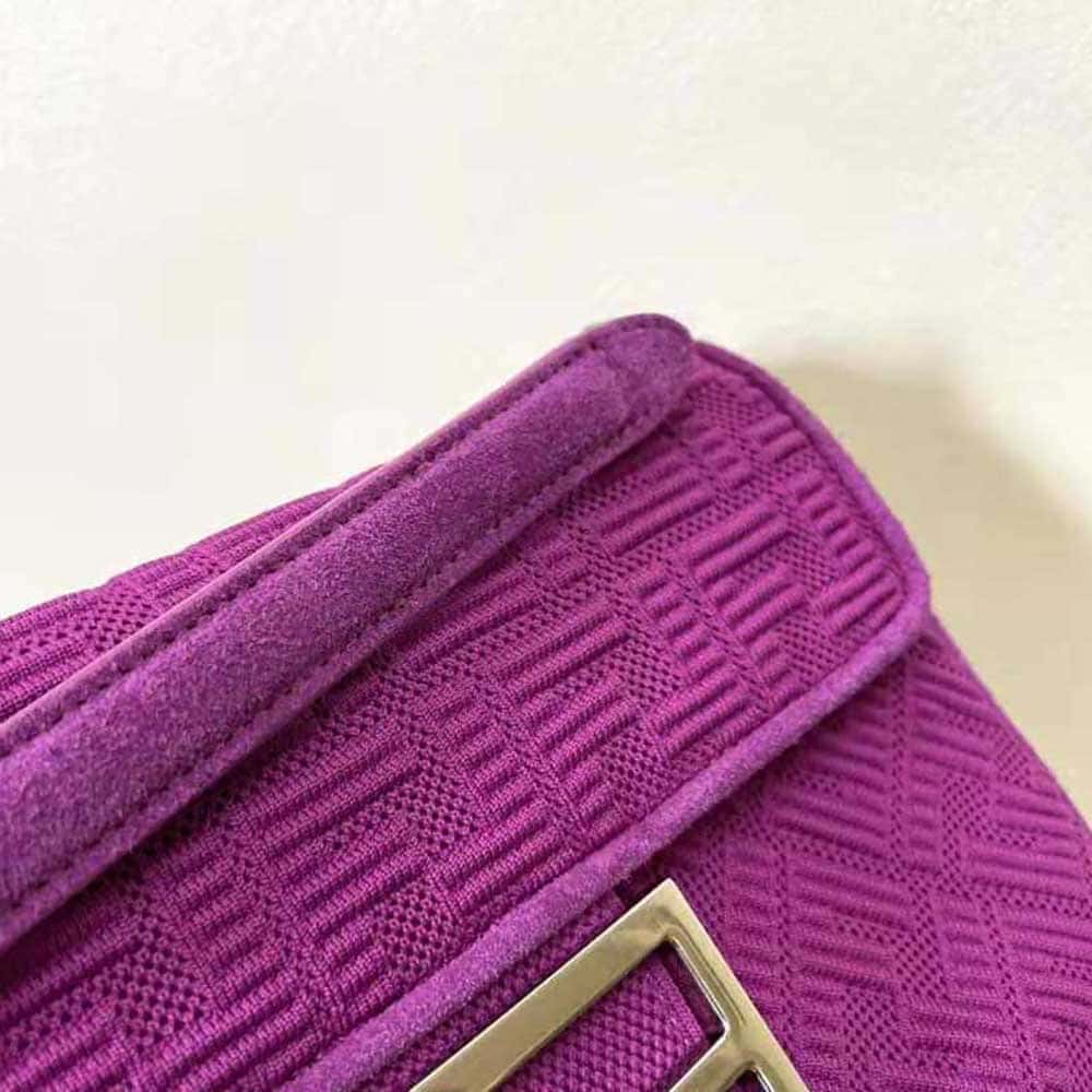 TÚI FENDI Women Midi Baguette Chain FF Fabric Bag-Purple
