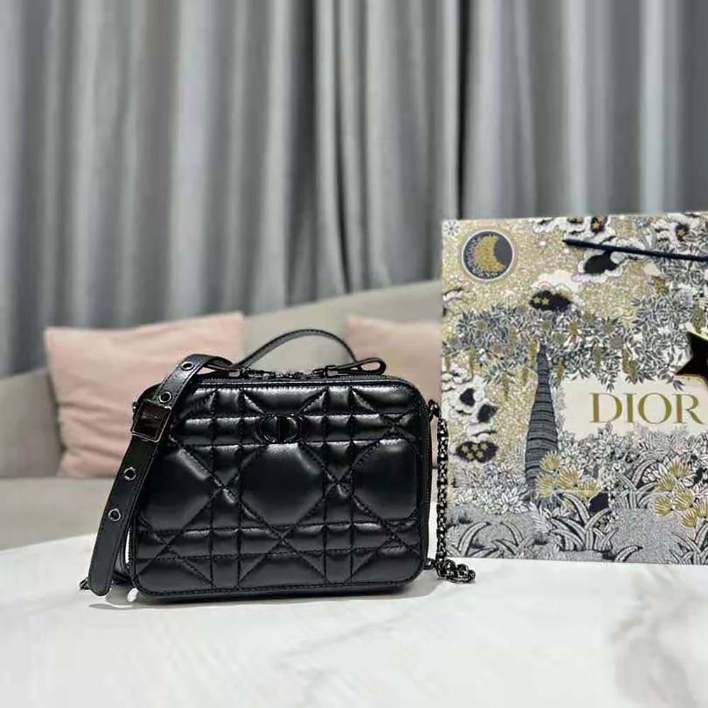 TÚI Dior Women 30 Mmontaigne Box Bag Black Multicolor Dior Oblique Jacquard Top Quality