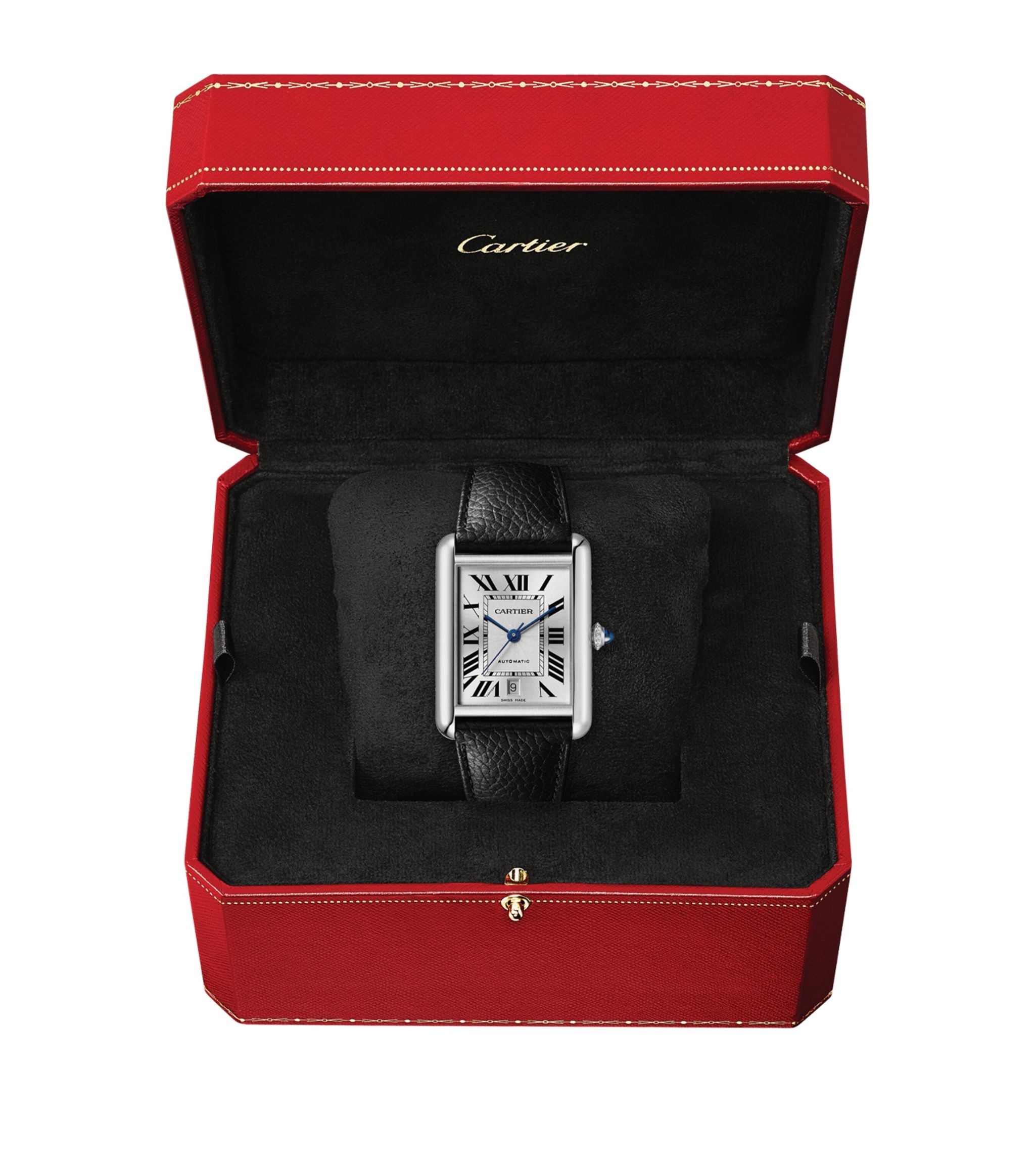 Đồng hồ CARTIER Stainless Steel and Diamond Tank Must Watch 22mm mặt số màu trắng