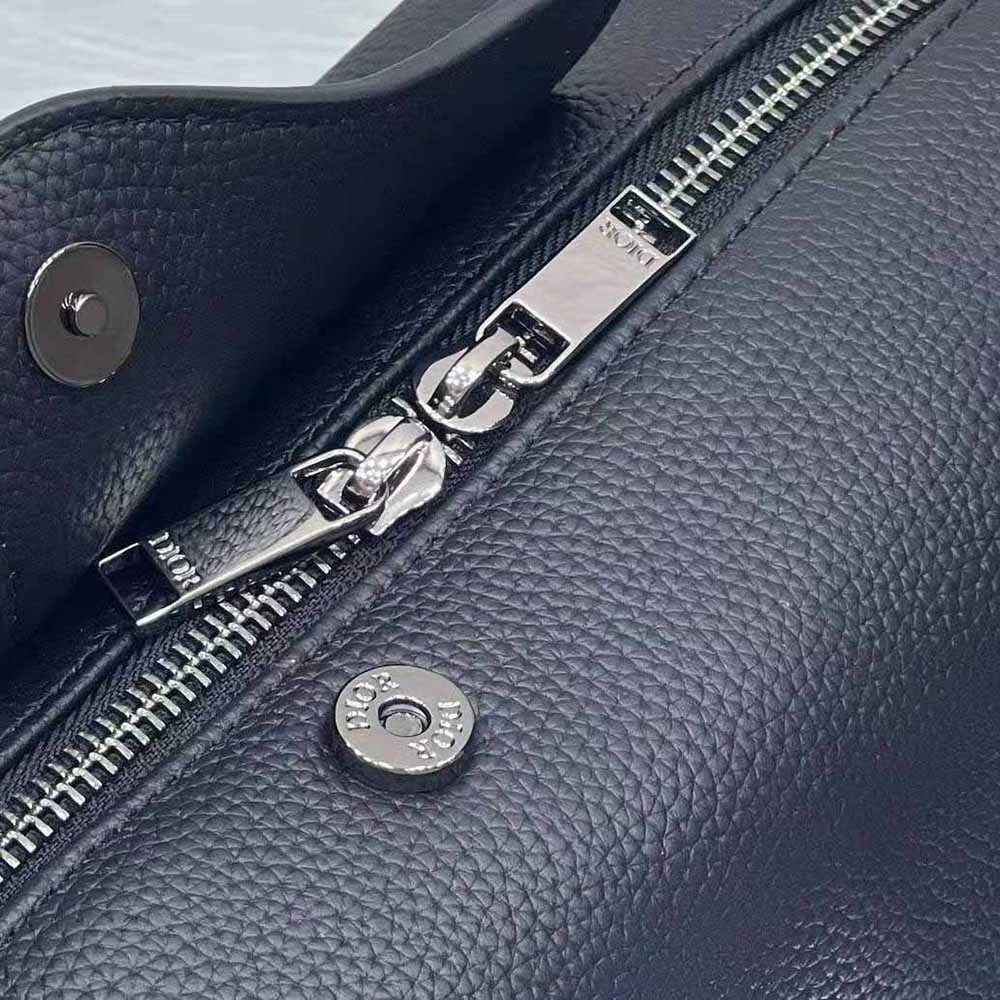 TÚI DIOR Lingot 22 Cactus Jack Dior Bag Black Grained Calfskin with Embroidered Signature