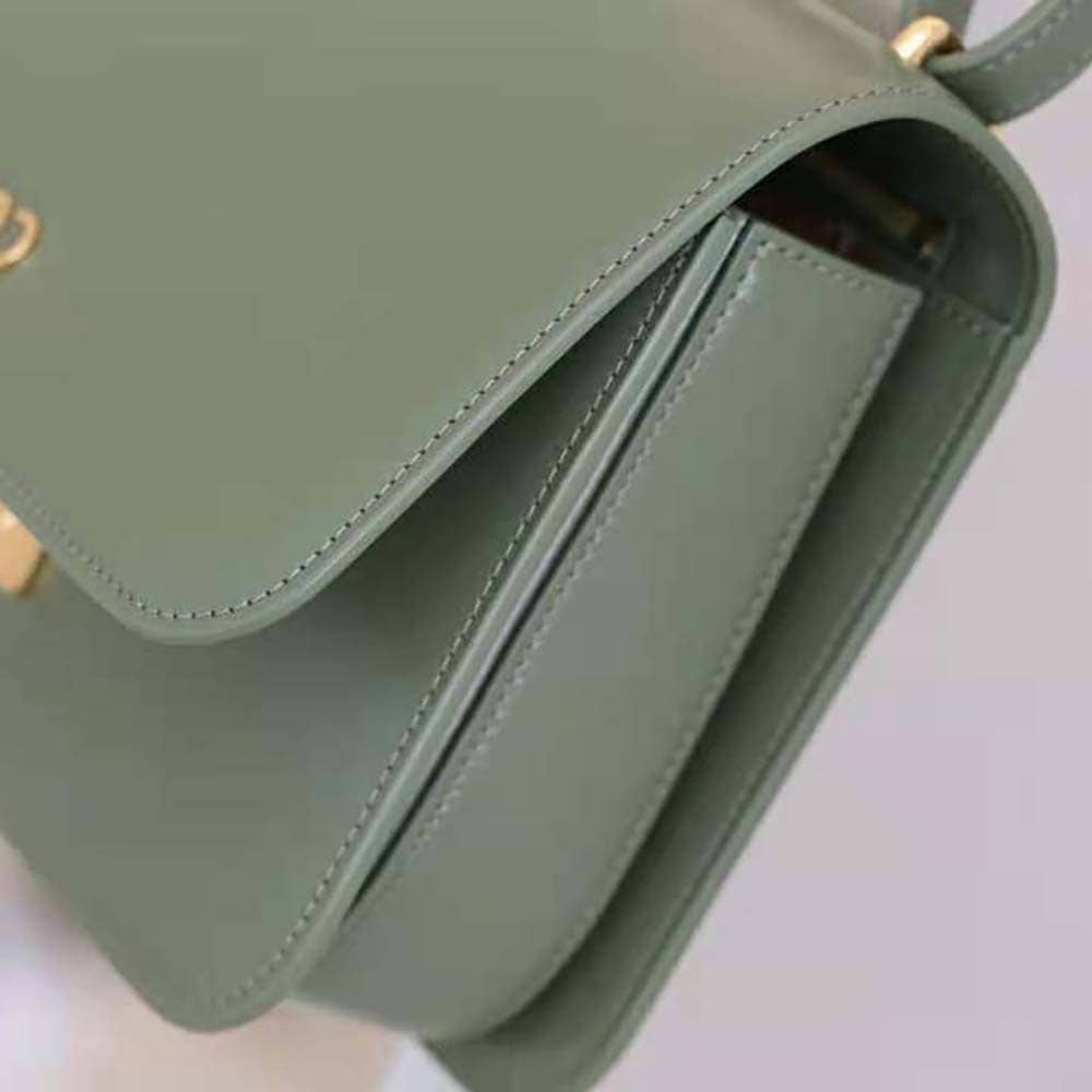 TÚI LOEWE Goya bằng da bê lụa màu xanh lá cây