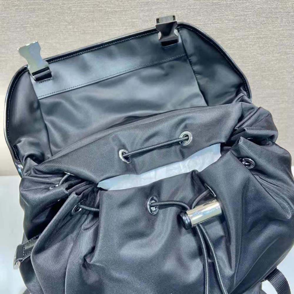 BALO Prada Unisex Re-Nylon and Brushed Leather Backpack-Black