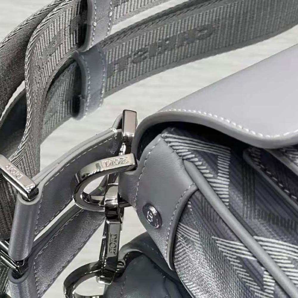 TÚI DIOR Gray CD Diamond Canvas and Smooth Calfskin