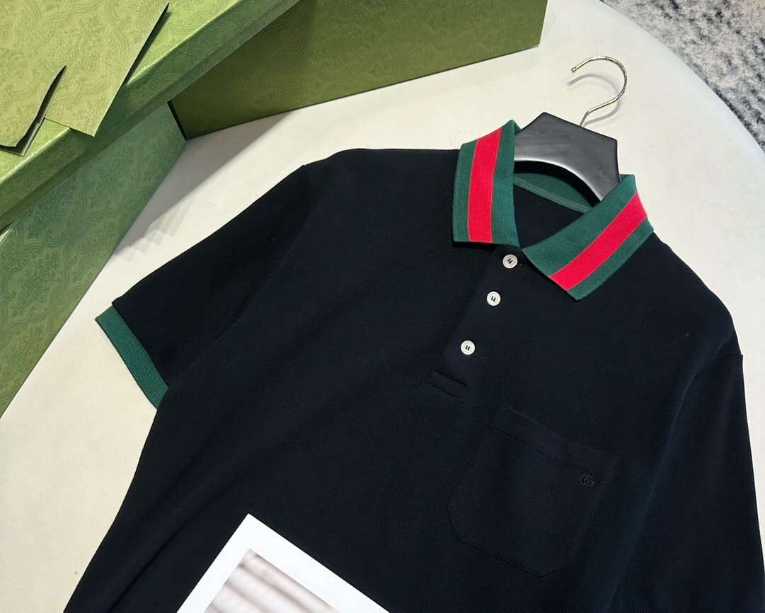 ÁO GUCCI GG POLO SHIRT MÀU ĐEN UNISEX