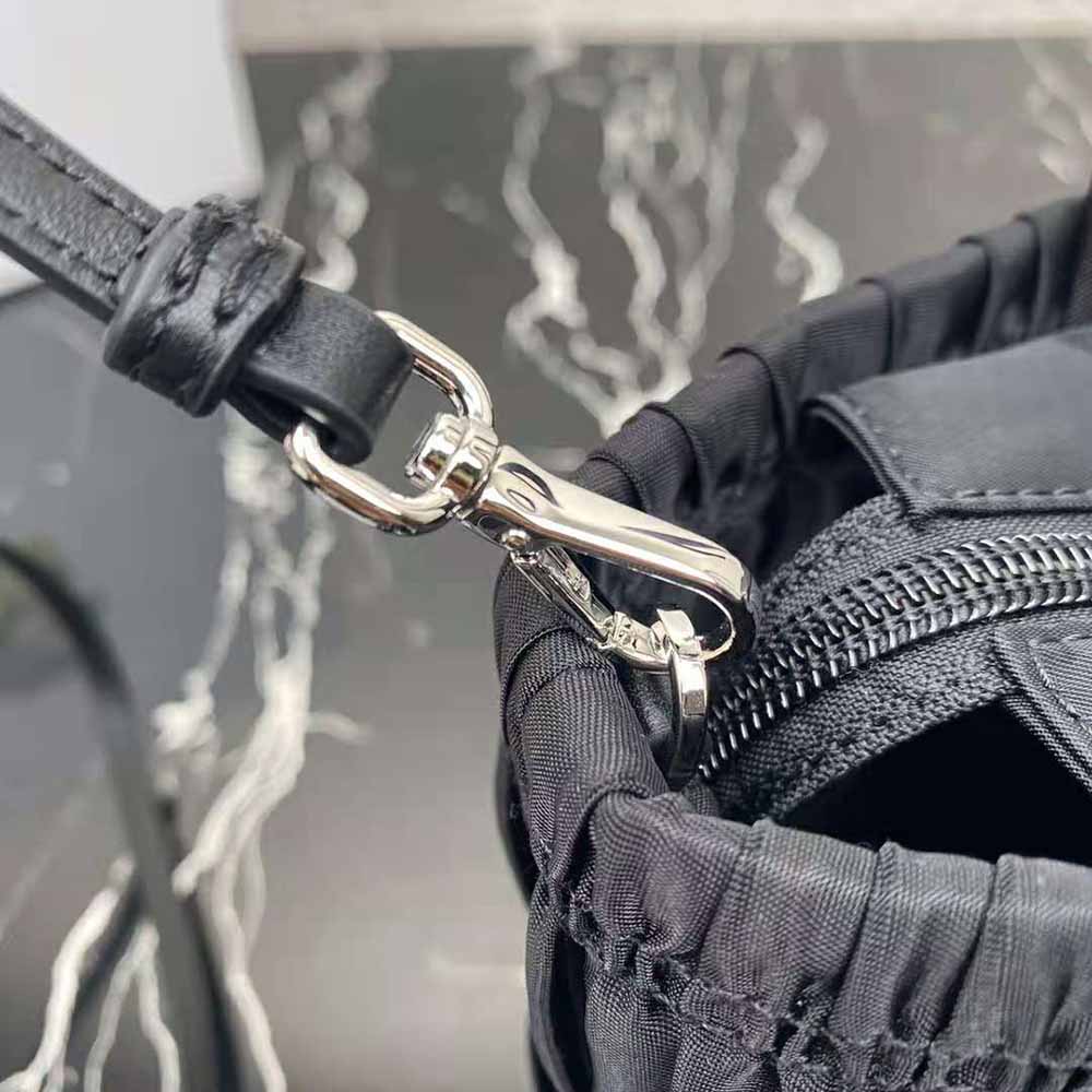 TÚI Prada Women Embossed Nylon Tote-Black