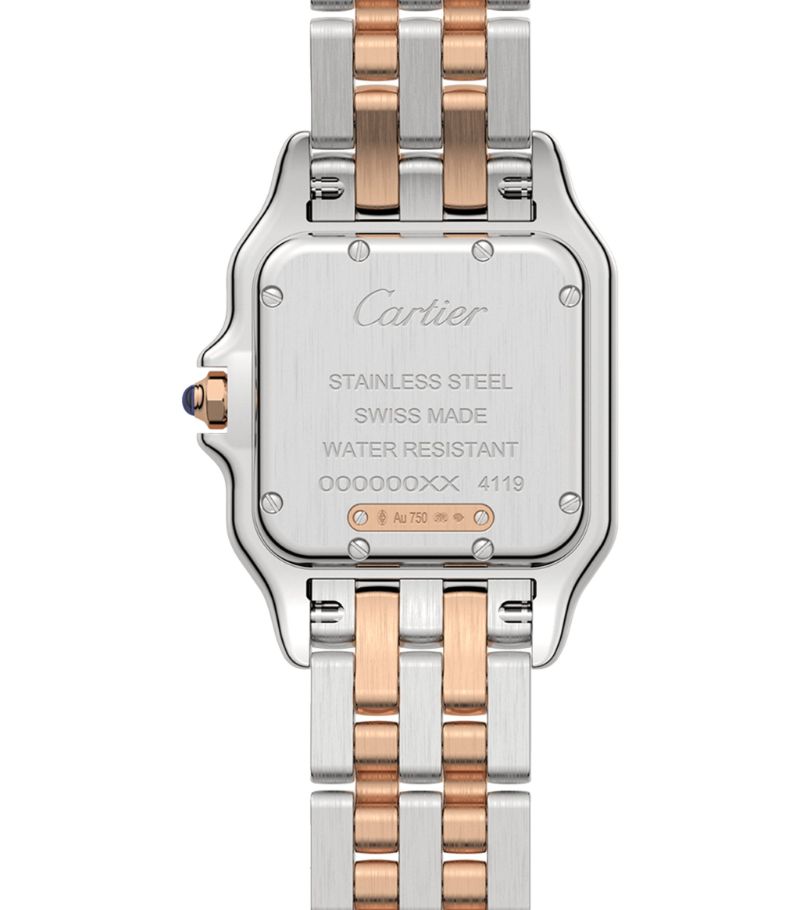 Đồng hồ CARTIER Medium Rose Gold, Stainless Steel and Diamond Panthère de Cartier Watch mặt số màu trắng