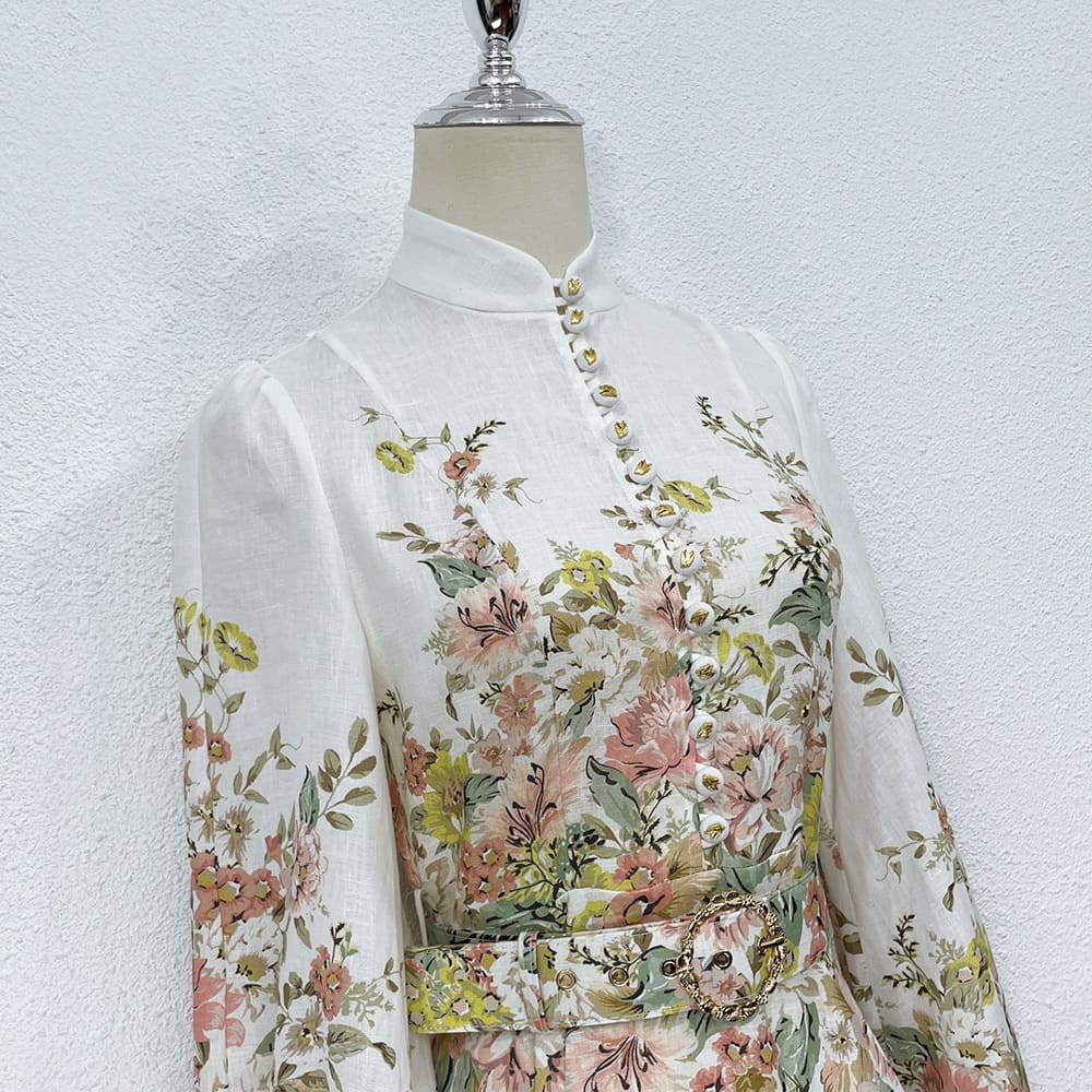 VÁY ZIMMERMANN Vintage Flower Long Sleeve Long Dress High Classy