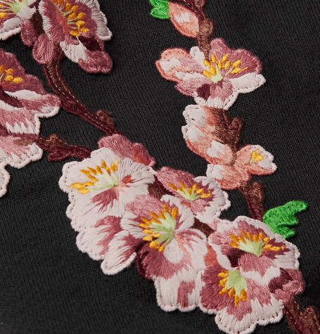 ÁO HOODIE Embroidered Appliquéd Loopback Cotton-Jersey Hoodie