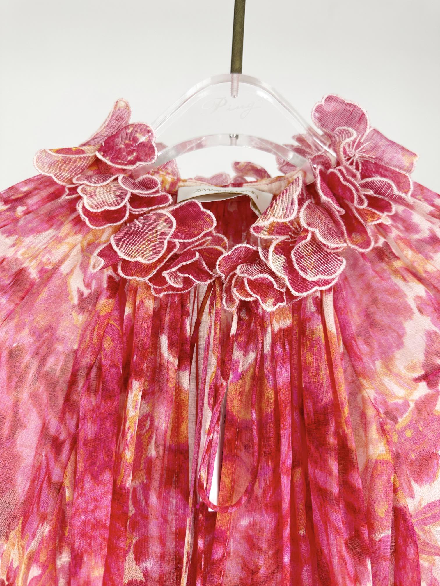 ÁO ZIMMERMANN Red Flower Vintage Dress