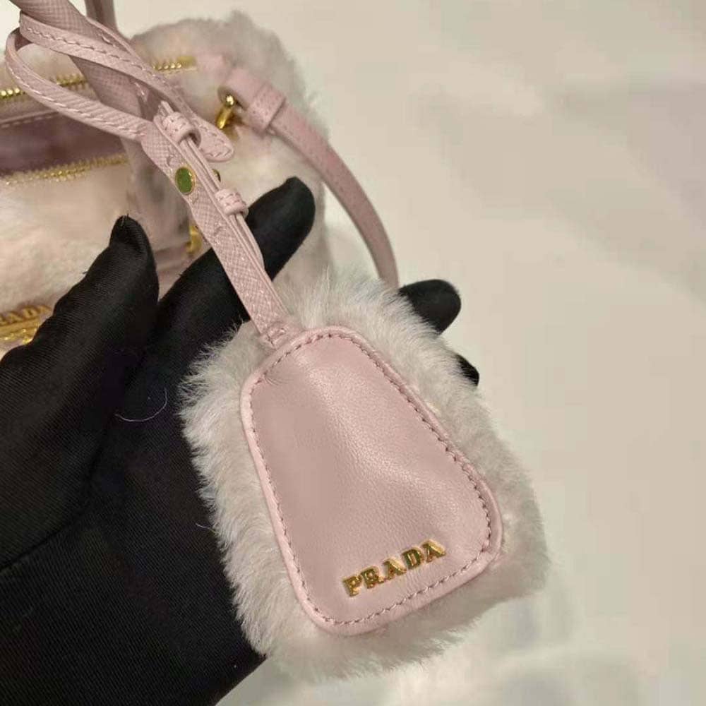 TÚI Prada Women Prada Galleria Shearling Mini-Bag-Pink