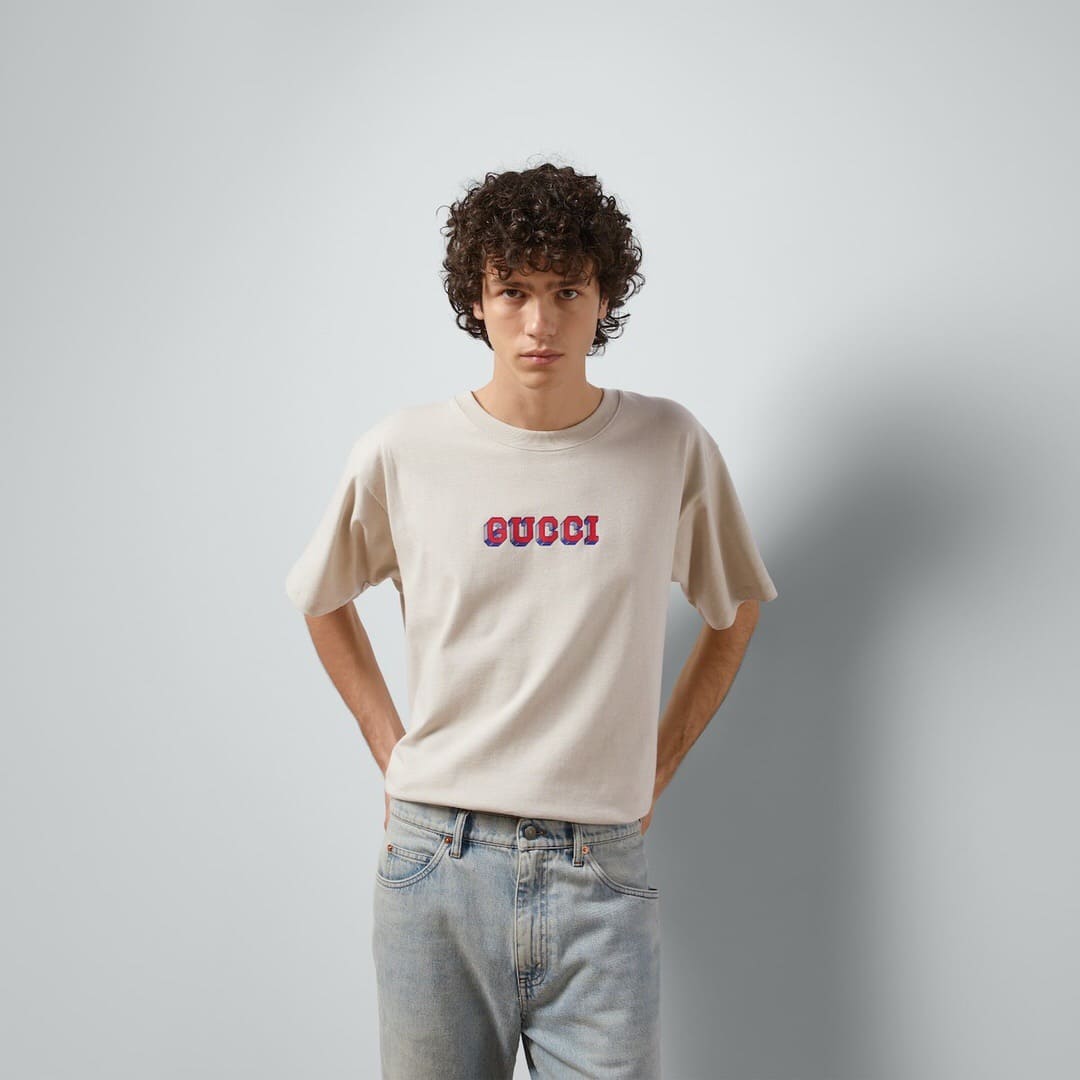ÁO GUCCI GG T SHIRT MÀU KEM UNISEX