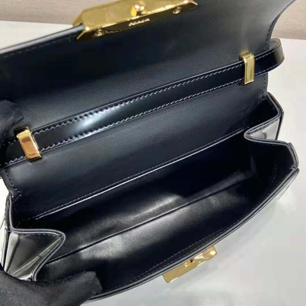 TÚI Prada Women Medium Brushed Leather Handbag-Black