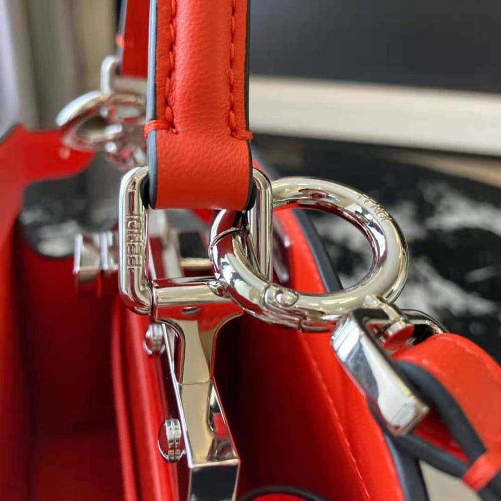 TÚI Fendi Women Peekaboo ISeeU Petite Orange Padded Nappa Leather Bag