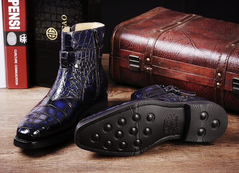 Giày Boots cao cổ da cá sấu thủ công