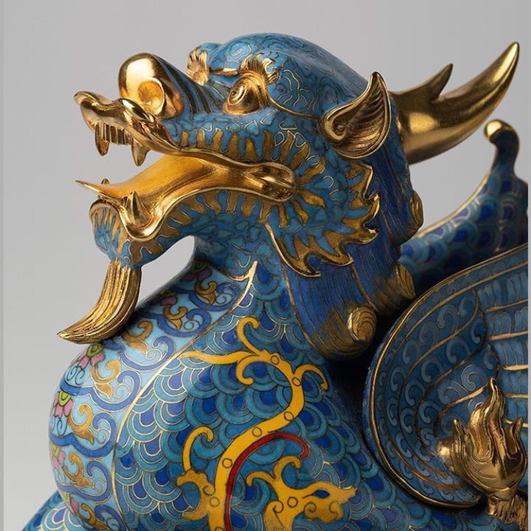 TƯỢNG CẢNH THÁI LAM TỲ HƯU ĐỒNG PHONG THỦY MẠ VÀNG 24K