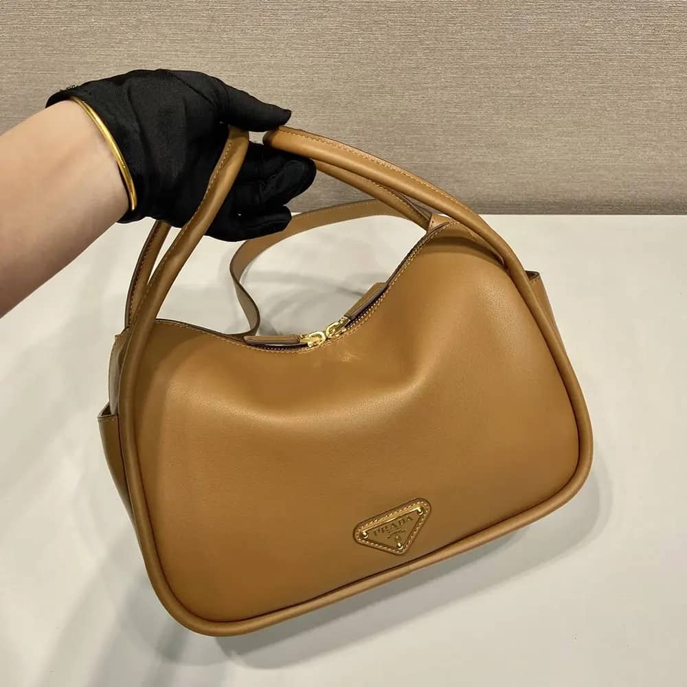 TÚI PRADA Women Leather Brown Handbag