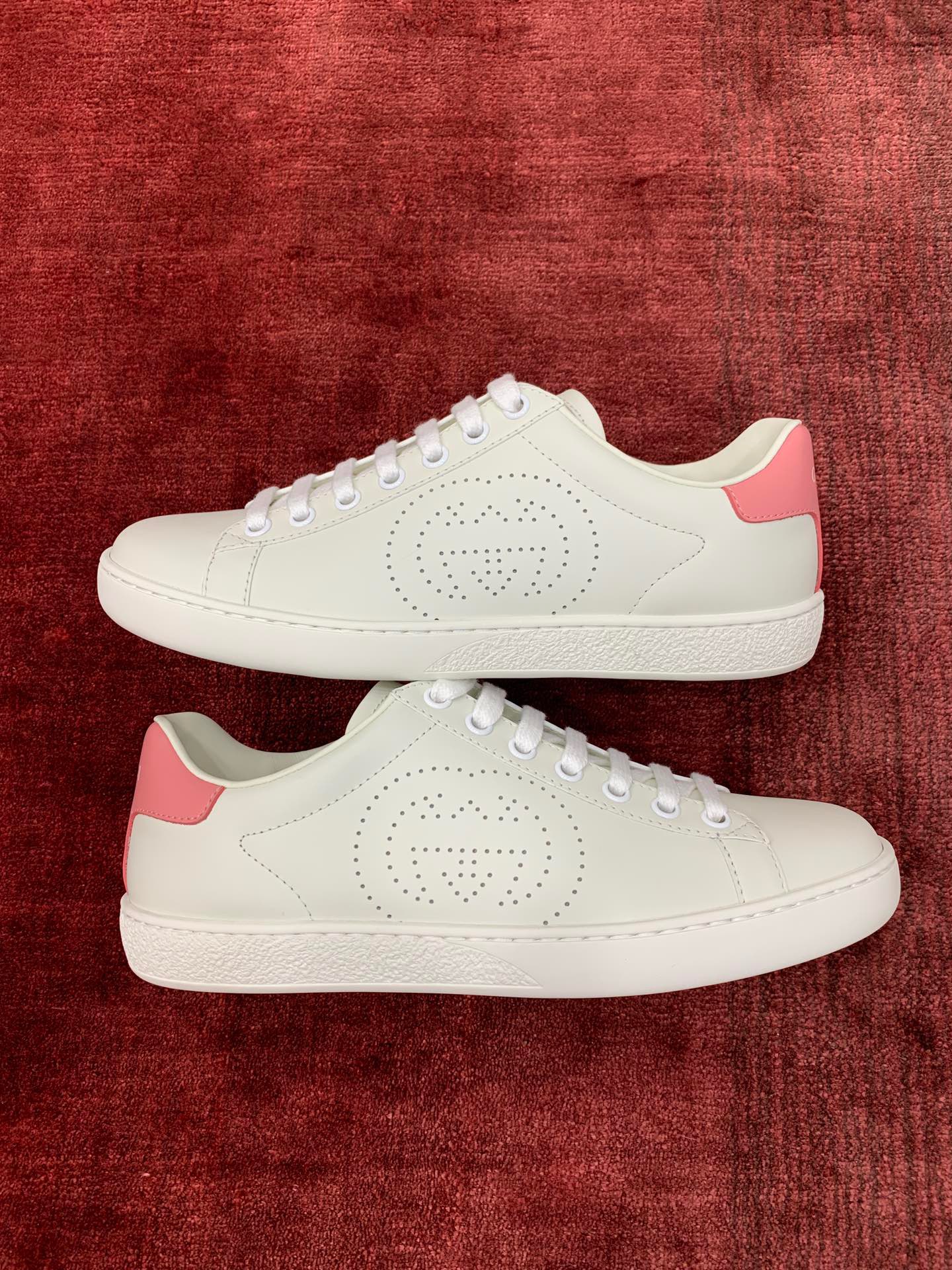 GIÀY GUCCI Leather Ace Sneakers Interlocking GG White