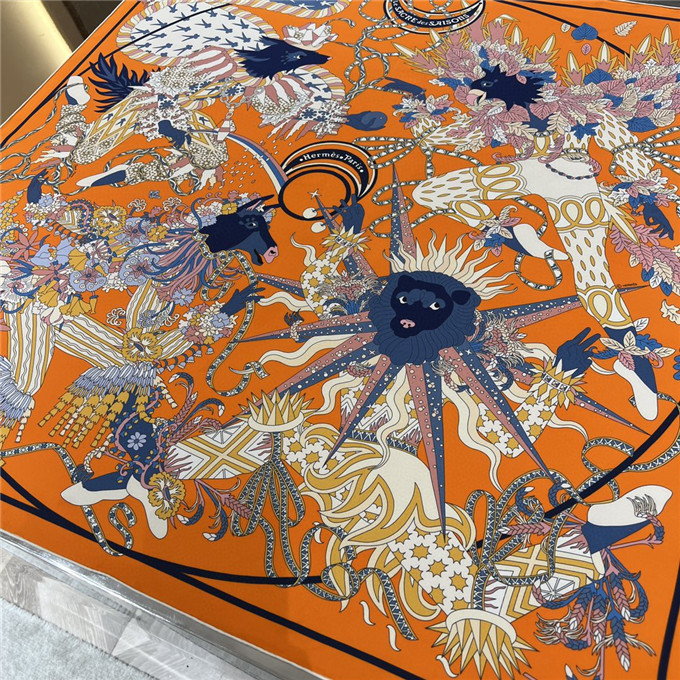 KHĂN Hermes Le Sacre Des Saisons Silk scarf