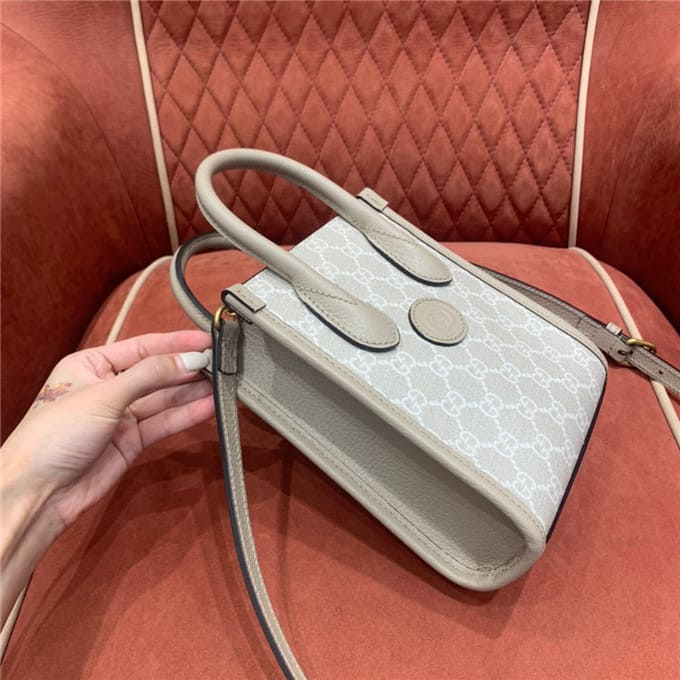 TÚI Gucci mini tote bag with interlocking white Top Quality