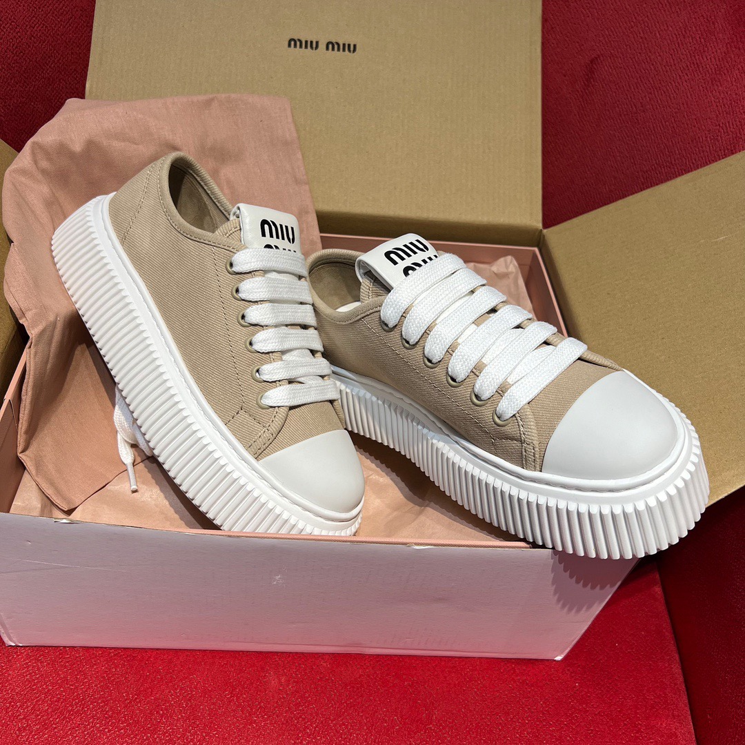 GIÀY MIU MIU CANVAS SNEAKERS HIGH SOLE